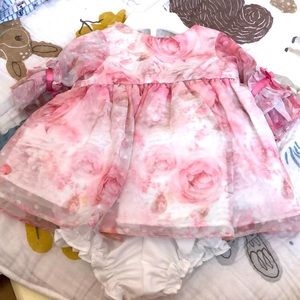 NWT! Laura Ashley Pink Floral Dress & Bloomers